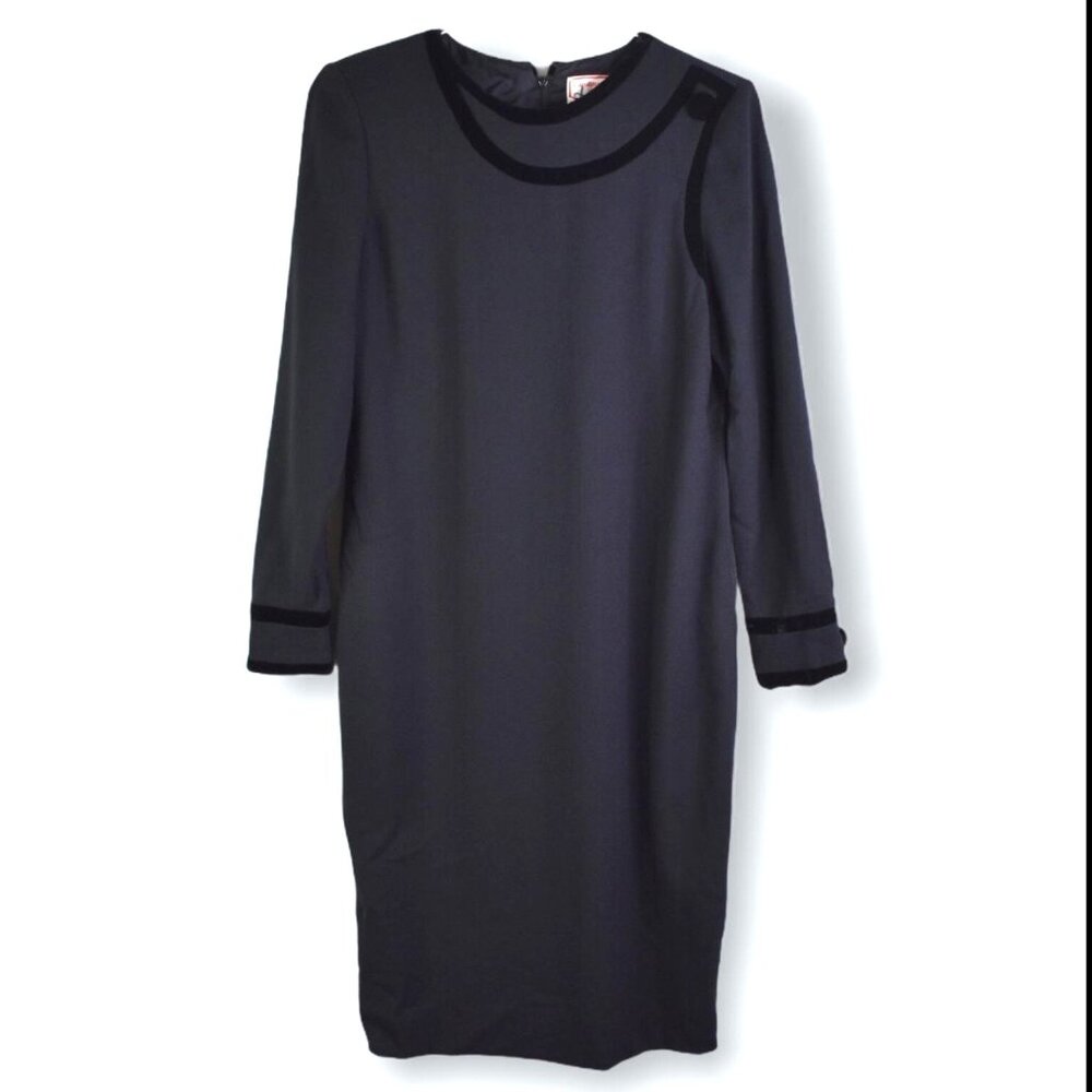 Carolina Herrera Dress 6 Womens Vintage 80's Saks Fifth Avenue 100% Wool Midi